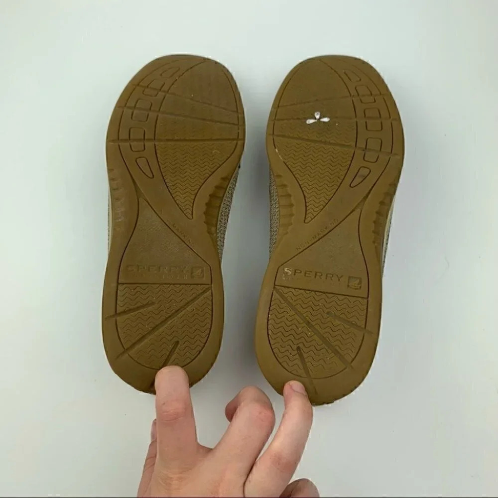 Sperry topside boat shoes 7.5 tan gold glitter - Picture 7 of 12